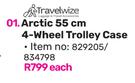 Travelwize Arctic 55cm 4 Wheel Trolley Case-Each