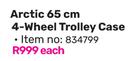 Travelwize Arctic 65cm 4 Wheel Trolley Case-Each