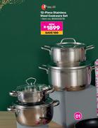 Tissolli 12 Piece Stainless Steel Cookware Set