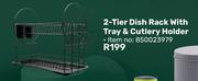 2 Tier Dish Rack With Tray & Cutlery Holder