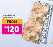 Ladies Printed Cycle Shorts-Each