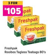 Freshpak Rooibos Tagless Teabags-For 3 x 80's