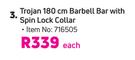 Trojan 180cm Barbell Bar With Spin Lock Collar-Each