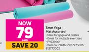 Trojan 3mm Yoga Mat Assorted-Each