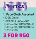 Nortex Face Cloth Assorted-For 3