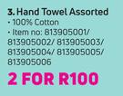 Nortex Hand Towel Assorted-For 2