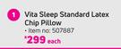 Vita Sleep Standard Latex Chip Pillow-Each