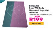 Trojan 6mm TPE Body Alignment Yoga Mat Assorted 850014885002/01