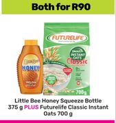 Little Bee Honey Squeeze Bottle 375g Plus Futurelife Classic Instant Oats 700g-Both For