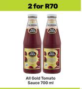 All Gold Tomato Sauce-For 2 x 700ml