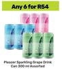Pleazer Sparkling Grape Drink Can-For Any 6 x 300ml