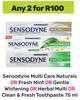Sensodyne Multi Care Naturals/Fresh Mint/Gentle Whitening/Herbal/Clean & Fresh Toothpaste-For 2x75ml