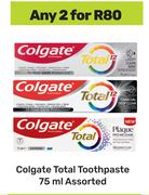 Colgate Total Toothpaste Assorted-For Any 2 x 75ml