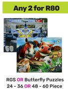 RGS Or Butterfly Puzzles 24-36 Or 48-60 Piece