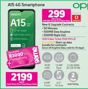 Oppo A15 4G Smartphone-On 1GB Red Top Up Core More Data