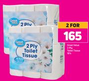 Great Value 2 Ply Toilet Tissue 18's-For 2