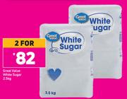 Great Value White Sugar-For 2 x 2.5Kg