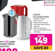 Logik 1.7L Cordless Kettle-Each