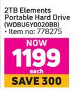 WD 2TB Elements Portable Hard Drive WDBU6Y0020BB