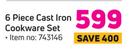 Mainstays 6Piece Cast Iron Cookware Set-Per Set