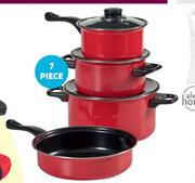 Mainstays 7 Piece Carbon Steel Non Stick Cookware Set-Per Set
