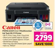 Canon Pixma G3411 3 In 1 Multifunction Ink Tank WiFi Printer