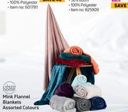 Always Home Mink Flannel Blankets Assorted Colours-130cm x 150mm