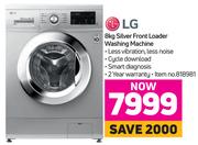 LG 8Kg Silver Front Loader Washing Machine
