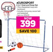 Eurosport 2 In 1 Goal & Hoop Set