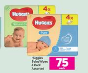 Huggies Baby Wipes 4 Pack Assorted-Each