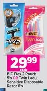 BIC Flex 2 Pouch 5's Or Twin Lady Sensitive Disposable Razor 6's-Each