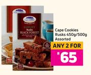 Cape Cookies Rusks Assorted-For Any 2 x 450g/500g