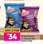 Simba Peanuts Or Peanuts & Raisins-For Any 2 x 150g