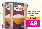 Great Value Long Grain Parboiled Rice-For 2 x 2Kg 