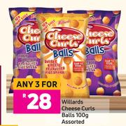 Willards Cheese Curls Balls Assorted-For Any 3 x 100g