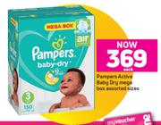 Pampers Active Baby Dry Mega Box (Assorted Sizes)-Each