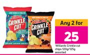 Willards Crinkle Cut Chips Assorted-For 2 x 120g/ 125g