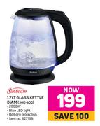 2Sunbeam 1.7Ltr Glass Kettle DIAM SGK-400