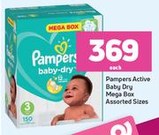 Pampers Active Baby Dry Mega Box Assorted Sizes-Each