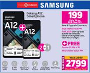 2 x Samsung Galaxy A12 Smartphone-On Red Flexi 125 + On Promo 65
