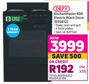 Defy Kitchen Master 600 Electric Black Stove DSS612