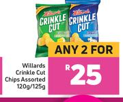 Willards Crinkle Cut Chips Assorted-For Any 2 x 120g/125g