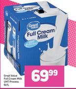 Great Value Full Cream Milk UHT Process-6 x 1L
