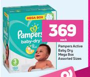 1Pampers Active Baby Dry Mega Box Assorted Sizes-Each