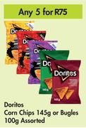 Doritos Corn Chips 145g or Bugles 100g Assorted-For Any 5