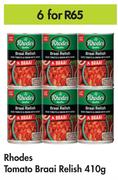 Rhodes Tomato Braai Relish-For 6 x 410g