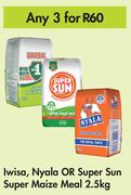Iwisa, Nayala Or Super Sun Super Maize Meal-For Any 3 x 2.5Kg