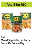 Koo Mixed Vegetables In Curry Sauce Or Brine-For Any 3 x 420g