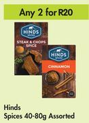 Hinds Spices Assorted-For Any 2 x 40/80g