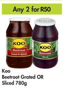 Koo Beetroot Grated Or Sliced-For Any 2 x 780g